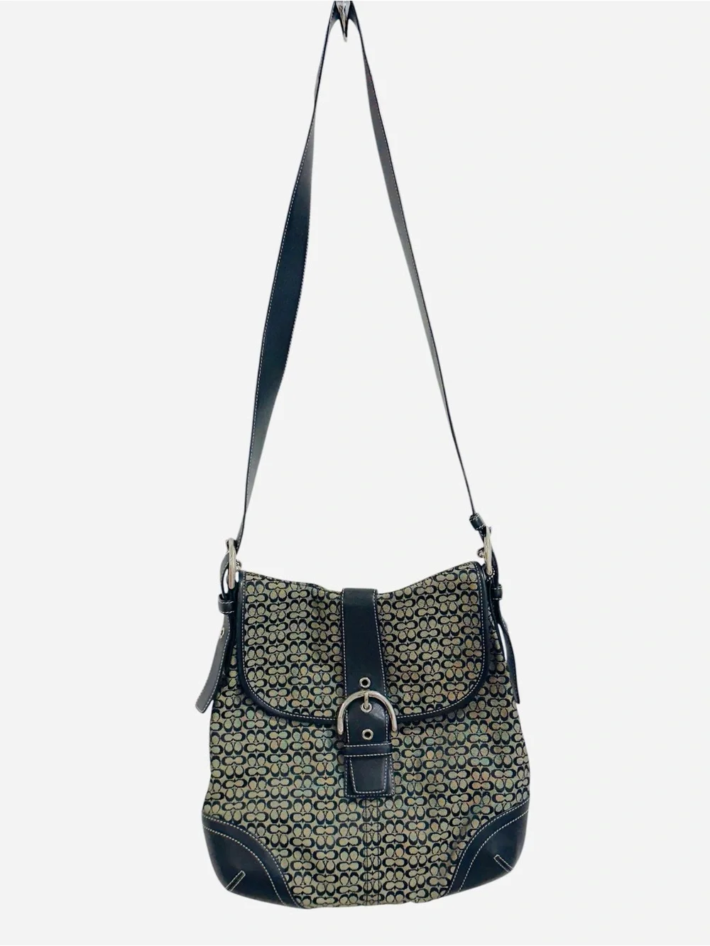 COACH VINTAGE SOHO JACQUARD Black and Gray Patterned Women's Bag.